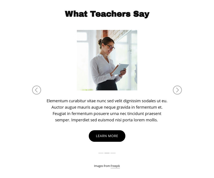 What Teachers Say Homepage Design