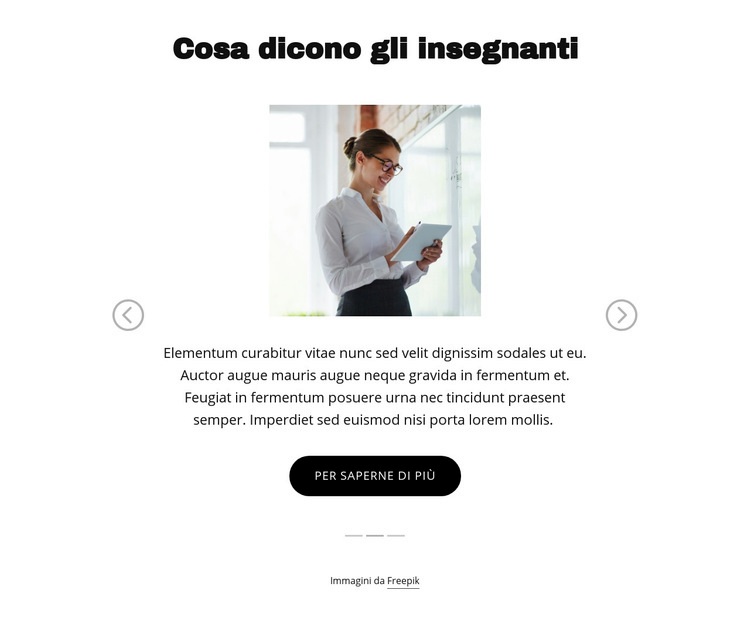 Cosa dicono gli insegnanti Costruttore di siti web HTML