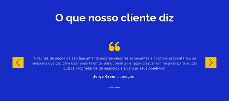 Nós valorizamos nossos clientes Construtor de sites HTML