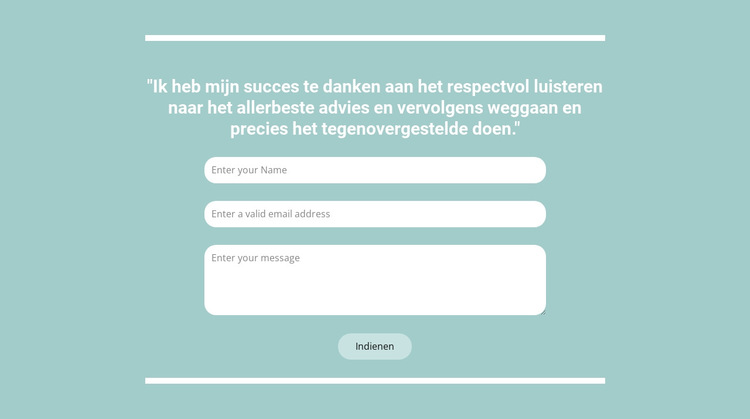 Snel contact met ons Website sjabloon