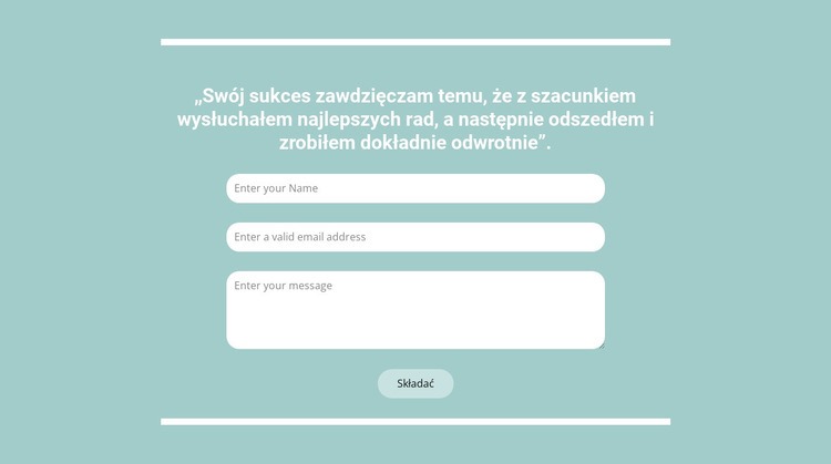 Szybki kontakt z nami Projekt strony internetowej