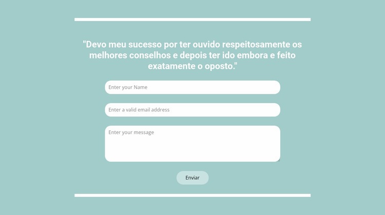 Contato rápido conosco Modelo HTML5