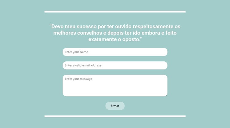 Contato rápido conosco Modelo de uma página