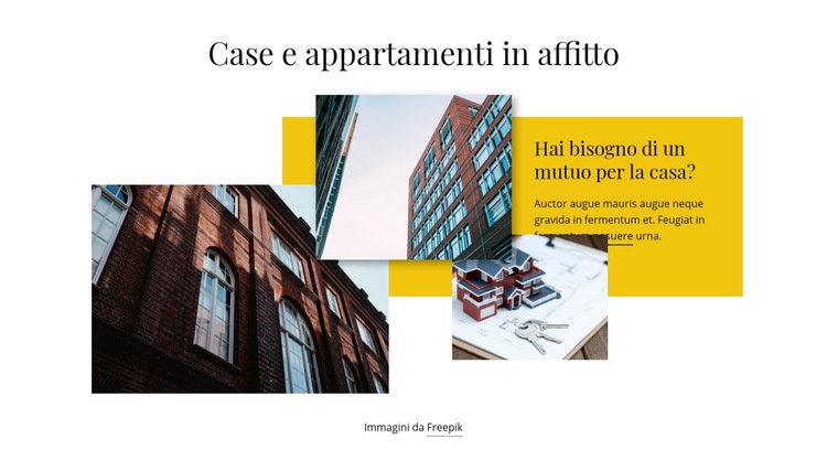 Case e appartamenti in affitto Mockup del sito web