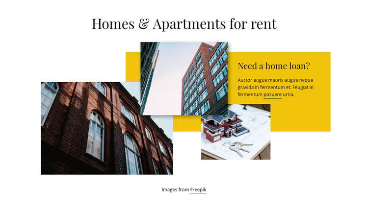 Homes and Apartments for Rent One Page Template