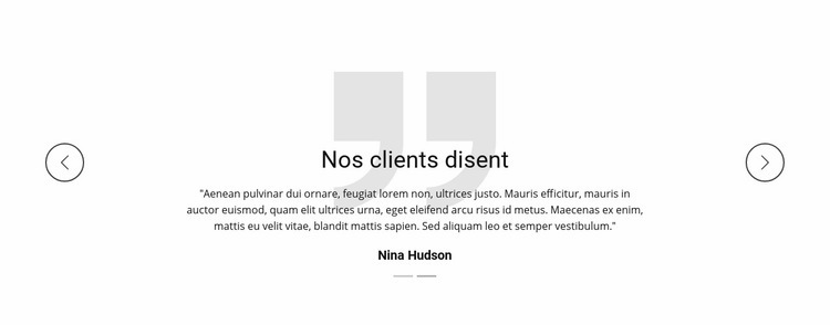 Ce que dit notre client Page de destination