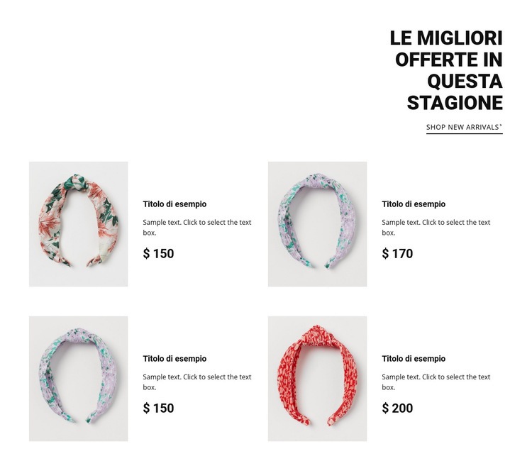 Le migliori offerte in questa stagione Un modello di pagina