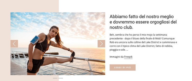 Notizie sui club in esecuzione Costruttore di siti web HTML