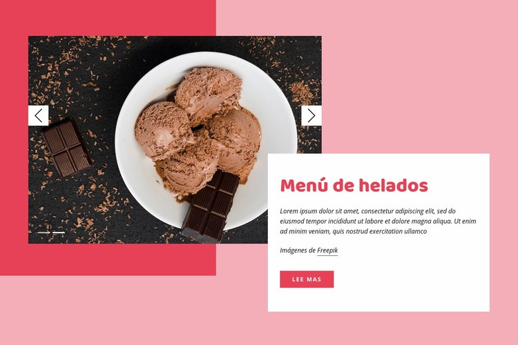 Helado de chocolate Diseño de páginas web