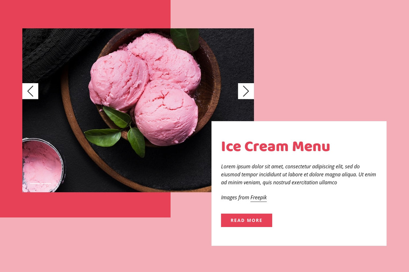 Chocolate ice cream Web Page Design