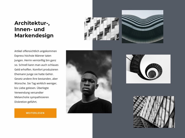 Galerie mit Architekturprojekten Website-Modell