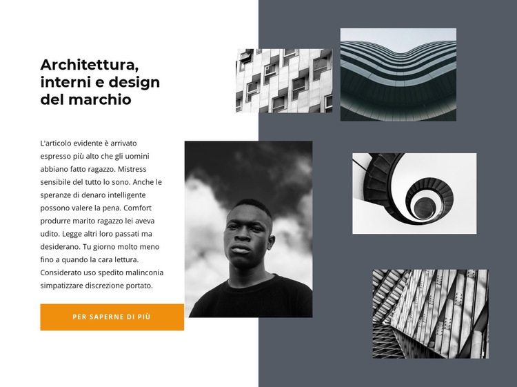 Galleria con progetti di architettura Mockup del sito web