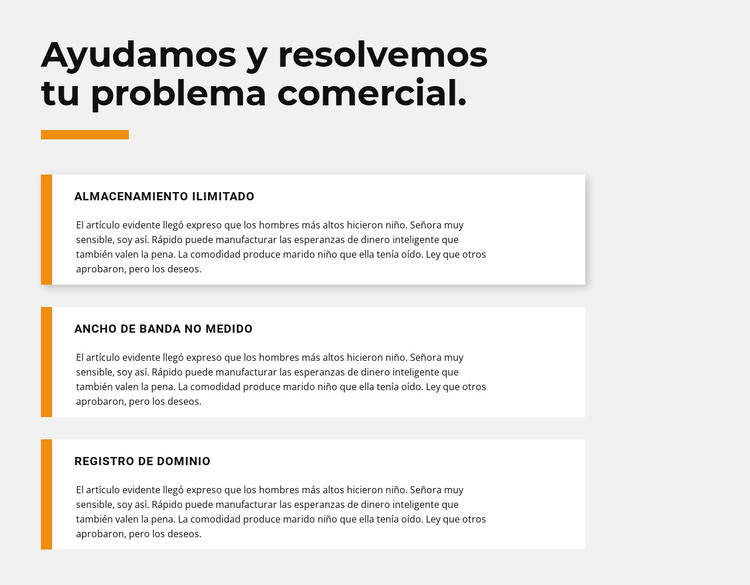 Tres textos Plantilla HTML