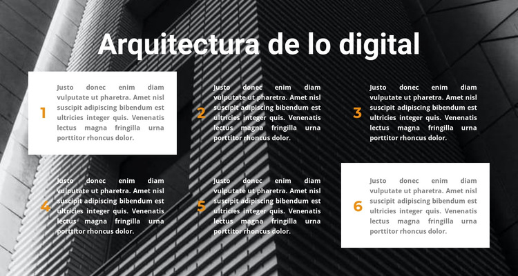 Seis textos Plantilla de sitio web