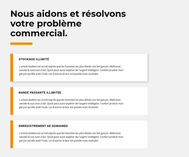 Trois textes Conception de site Web