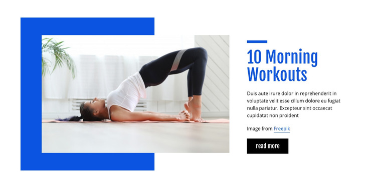 10 Morning Workouts Homepage Design