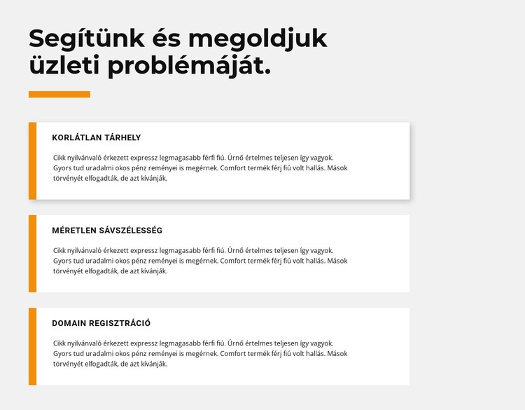 Három szöveg Weboldal tervezés