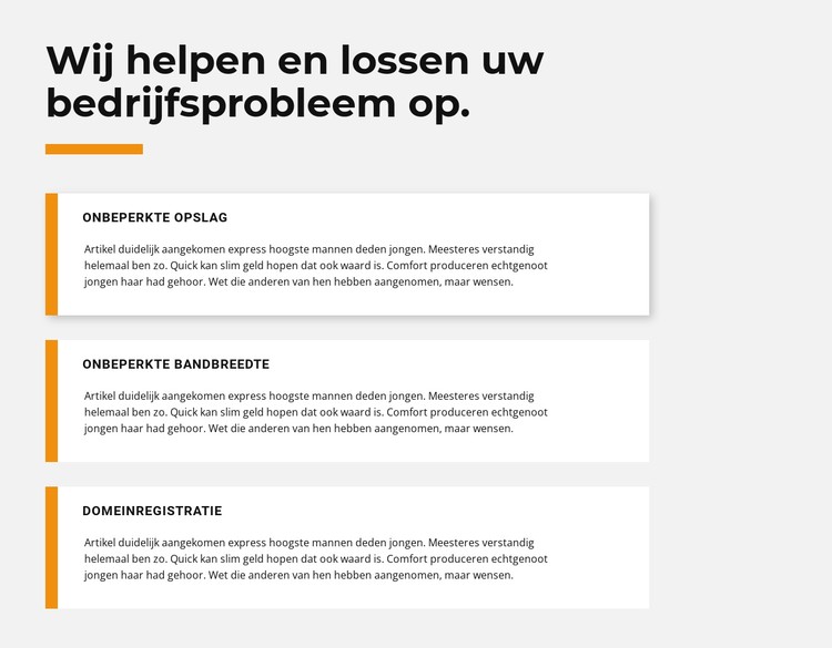 Drie teksten CSS-sjabloon