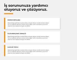 Üç Metin - Duyarlı Web Sitesi Şablonları