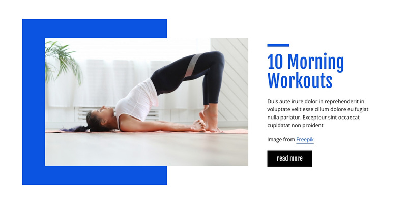 10 Morning Workouts Web Page Design
