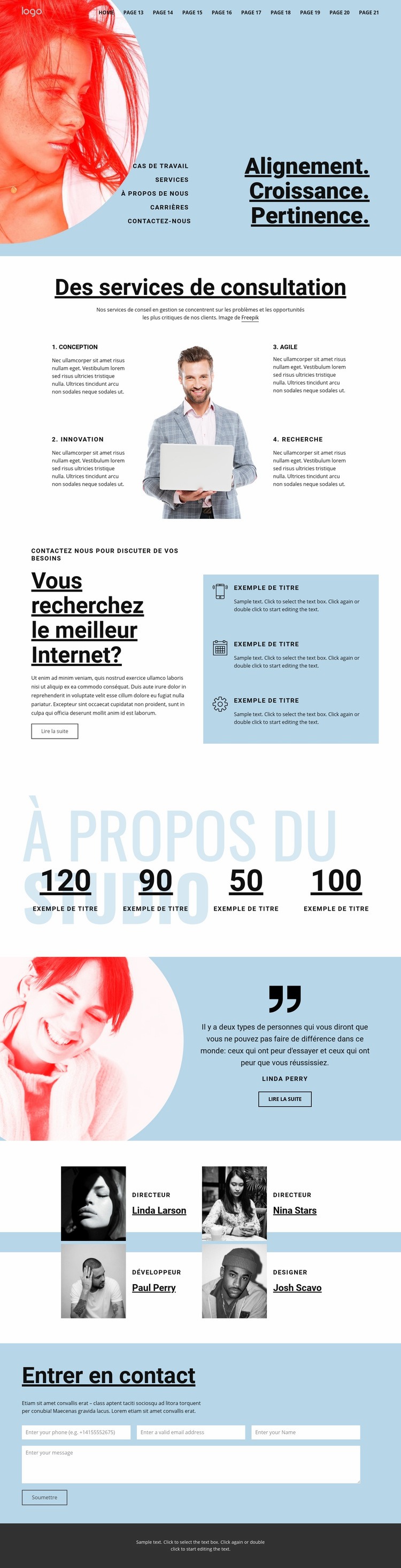 Conseil en services aux entreprises Conception de site Web