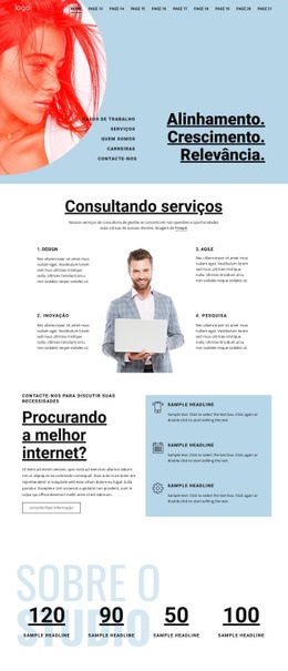 Serviços De Consultoria Empresarial - Página De Destino Multifuncional