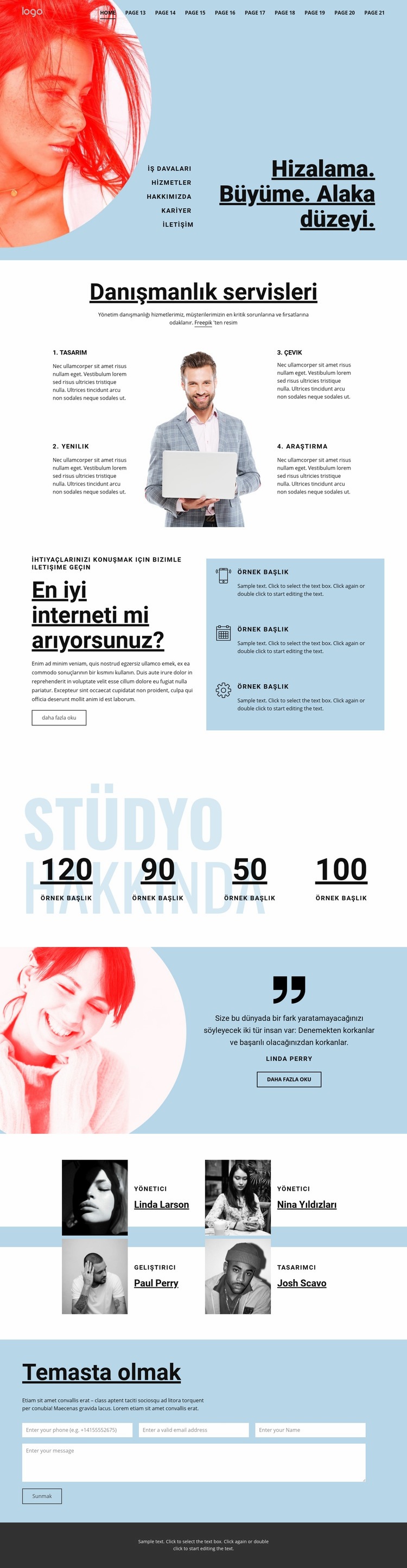 Danışmanlık iş hizmetleri Web sitesi tasarımı