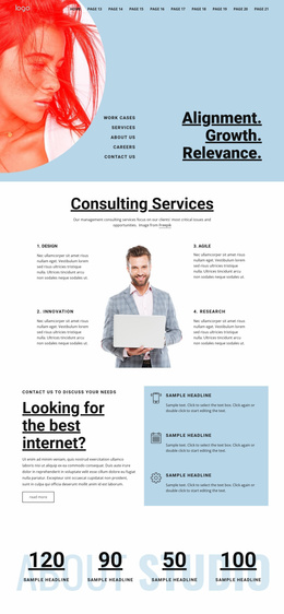 Website Layout For Consulting Business Services