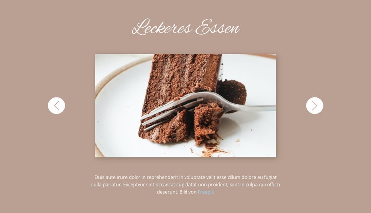 Leckeres Essen Website-Modell