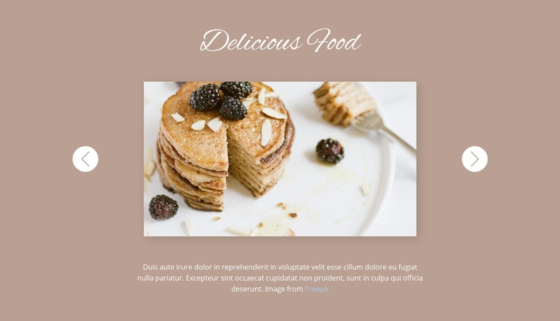 Delicious food Web Page Design