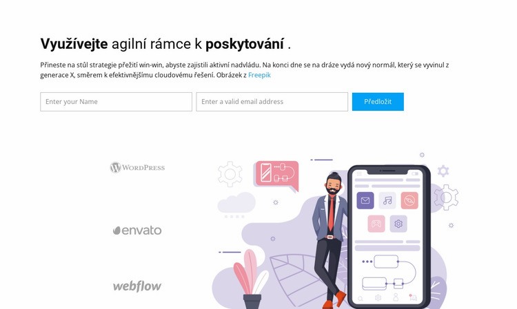 Práce v mobilní aplikaci Šablona CSS