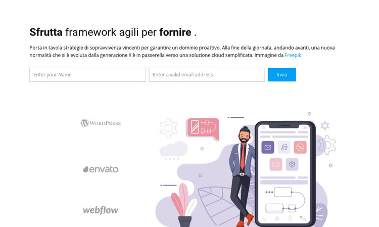 Lavorare in un'applicazione mobile Modello HTML