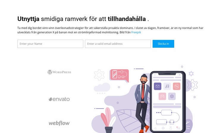 Arbetar i en mobilapplikation WordPress -tema