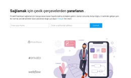 Bir Mobil Uygulamada Çalışmak - Ücretsiz Web Sitesi Maketi