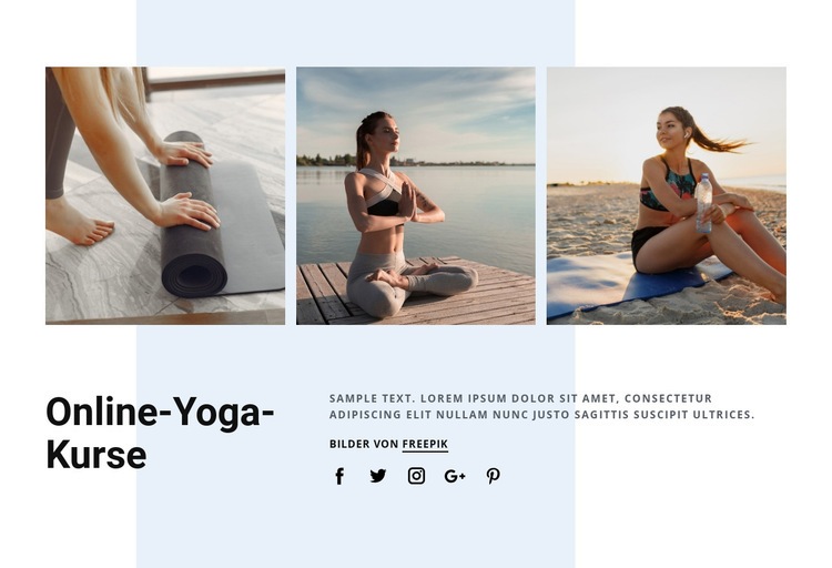 Online-Yoga-Kurse Eine Seitenvorlage