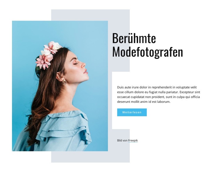 Berühmte Modefotografen Website-Modell