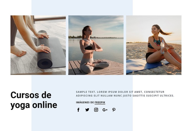 Cursos de yoga online Maqueta de sitio web