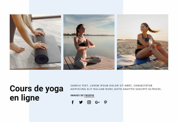 Cours de yoga en ligne Conception de site Web