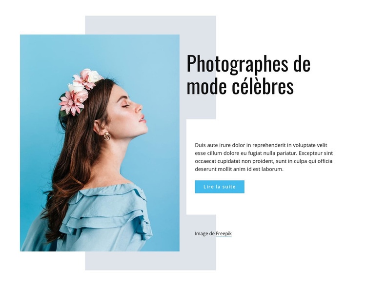 Photographes de mode célèbres Créateur de site Web HTML