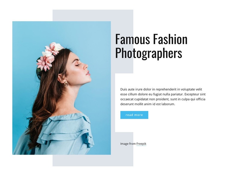 Famous fashion photographers Homepage Design