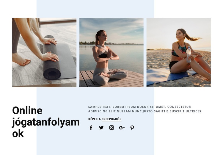 Online jóga tanfolyamok Weboldal sablon