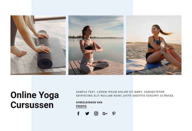 Online yogacursussen Website Builder-sjablonen