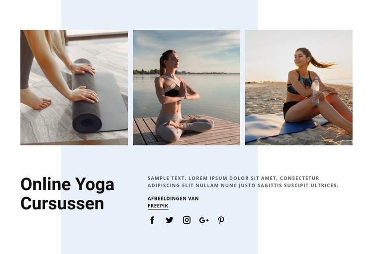 Online yogacursussen Website mockup