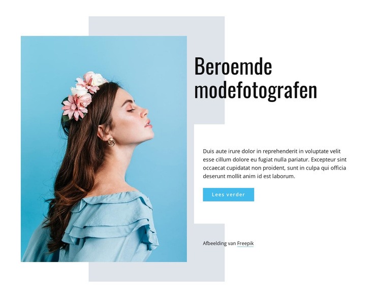 Beroemde modefotografen Website ontwerp