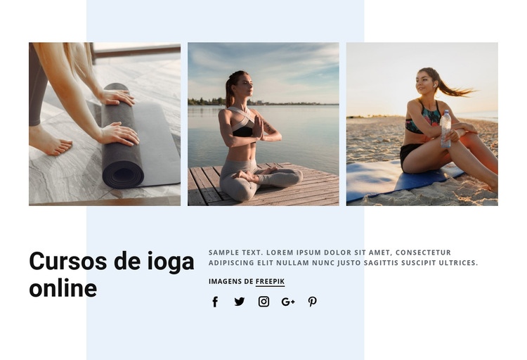 Cursos de ioga online Construtor de sites HTML