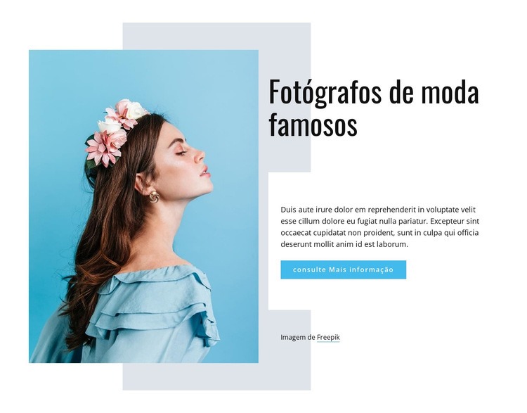 Fotógrafos de moda famosos Modelos de construtor de sites