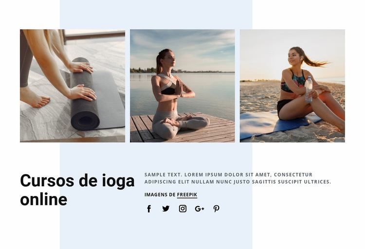 Cursos de ioga online Maquete do site