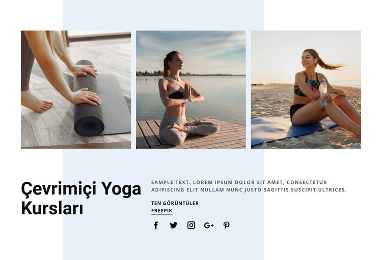 Çevrimiçi yoga kursları Web sitesi tasarımı
