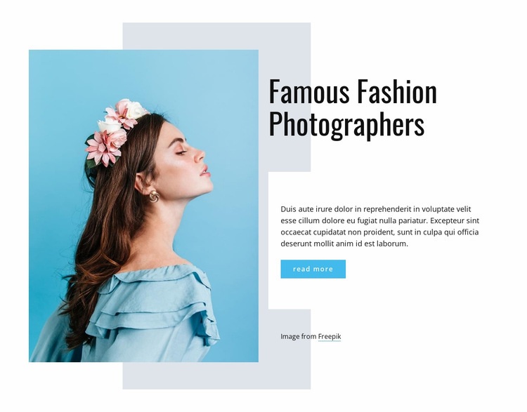 Famous fashion photographers Webflow Template Alternative