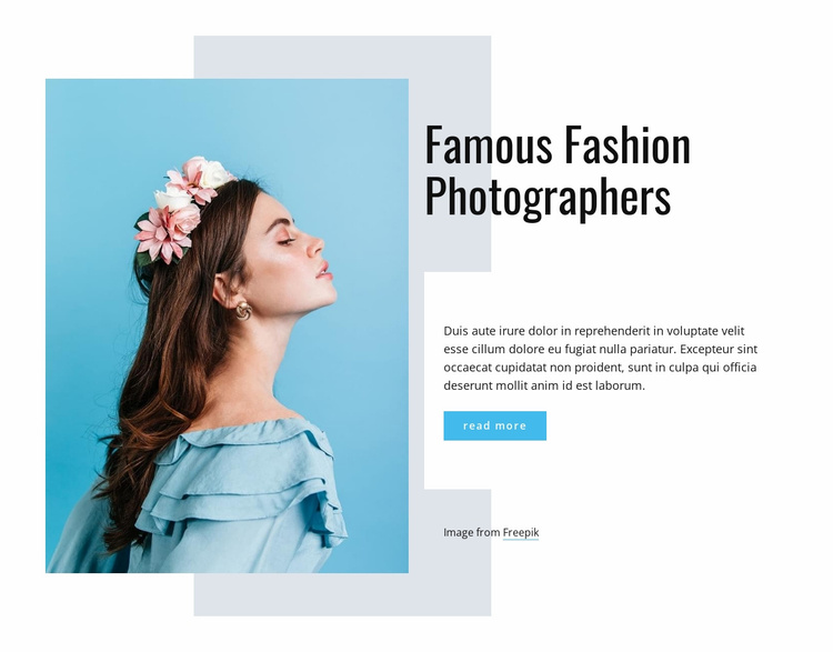Famous fashion photographers Website Template